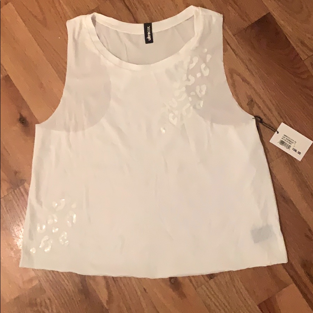 Ultracor leopard racerback tank white size L
